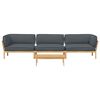 vidaXL Sofa Set mit Kissen Uni 4 pcs Anthrazit Massivholz Akazie