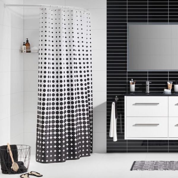 Sealskin Duschvorhang Speckles 180 cm Schwarz 233601319