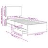 vidaXL Bettrahmen Graues Sonoma 75 x 190 cm Ingenieurs Holz