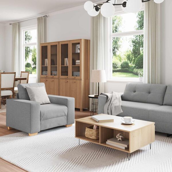 vidaXL Sofa Set Grau Stoff