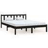 vidaXL Massivholzbett Schwarz Kiefer 150x200 cm