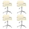 vidaXL Esszimmerst&uuml;hle 4 Stk. Drehbar Creme Kunstleder