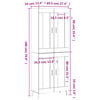vidaXL Highboard Wei&szlig; 69,5x34x180 cm Holzwerkstoff