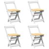 vidaXL Klappst&uuml;hle, 4 St&uuml;ck, Modell &bdquo;Corona&ldquo;, wei&szlig;, Massivholz Kiefer