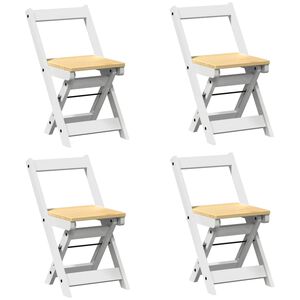vidaXL Esszimmerst&uuml;hle Klappbar 4 Stk. Corona Wei&szlig; Massivholz Kiefer