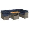 vidaXL 6-tlg. Garten-Sofagarnitur mit Kissen Grau Poly Rattan