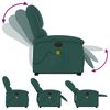 vidaXL Elektrischer Massagesessel mit Aufstehhilfe Dunkelgr&uuml;n Stoff