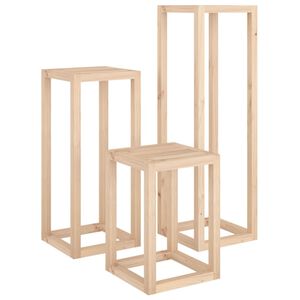 vidaXL 3-tlg. Pflanzenst&auml;nder-Set Massivholz Kiefer