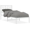 vidaXL Metallbett ohne Matratze mit Kopfteil Wei&szlig; 75x190 cm
