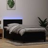 vidaXL Boxspringbett mit Matratze & LED Schwarz 80x220 cm Samt