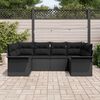 vidaXL Gartensofa-set mit Kissen 6 pcs Schwarz Poly-Rattan