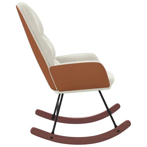 vidaXL Schaukelstuhl Samt Creme