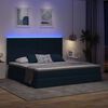 vidaXL Bett mit Stauraum und LED mit LED Blau 200 x 200 cm Polyester