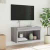 vidaXL TV-Schrank mit LED-Leuchten Grau Sonoma 60x30x30 cm