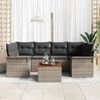 vidaXL Gartensofa-set mit Speicher 7 pcs Grau Poly-Rattan
