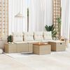 vidaXL Gartensofa-set mit Kissen mit Speicher 6 pcs Beige Poly-Rattan