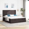 vidaXL Ottoman-Bett mit Matratzen & LEDs Dunkelbraun 180x200 cm Stoff