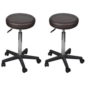 vidaXL B&uuml;rohocker 2 Stk. Braun 35,5x84 cm Kunstleder