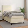 vidaXL Boxspringbett mit Matratze Creme 80x200 cm Kunstleder
