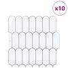 vidaXL Dekorative Aufkleber 10 pcs Wei&szlig; Grau 30 x 30 x 0,8 cm