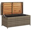 vidaXL Bank mit Stauraum Grau 100x50x52 cm Poly Rattan Akazienholz