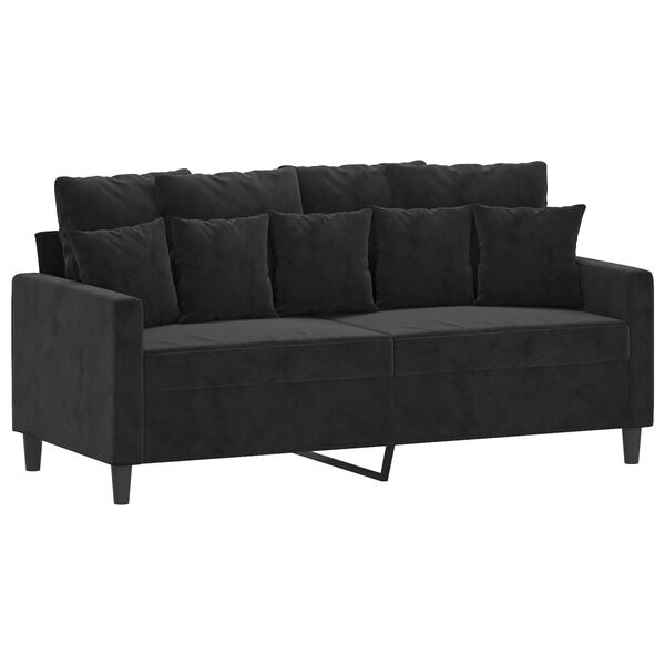 vidaXL 2-Sitzer-Sofa Schwarz 140 cm Samt