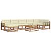 vidaXL Outdoor-Sofagarnitur mit Kissen 8 pcs Natur und Creme