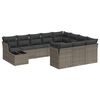 vidaXL 11-tlg. Garten-Sofagarnitur mit Kissen Grau Poly Rattan