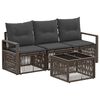 vidaXL Gartensofa-set 4 stk. Grau Poly-Rattan