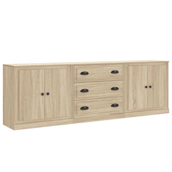 vidaXL Sideboards 3 Stk. Sonoma-Eiche Holzwerkstoff