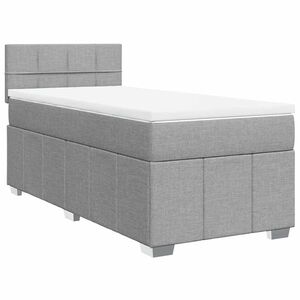 vidaXL Boxspringbett mit Matratze Hellgrau 80x200 cm Stoff