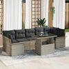 vidaXL Garten-Sofa-Set mit Kissen 8 pcs Hellgrau Poly Rattan