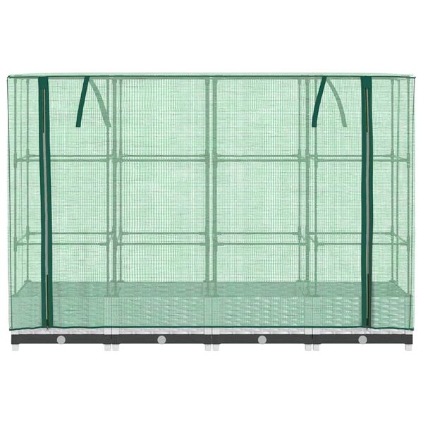 vidaXL Hochbeet mit Gew&auml;chshaus-Aufsatz Rattan-Optik 160x40x123 cm