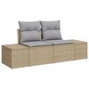 vidaXL Gartensofa-set mit Kissen mit Speicher 11 pcs Beige Poly Rattan