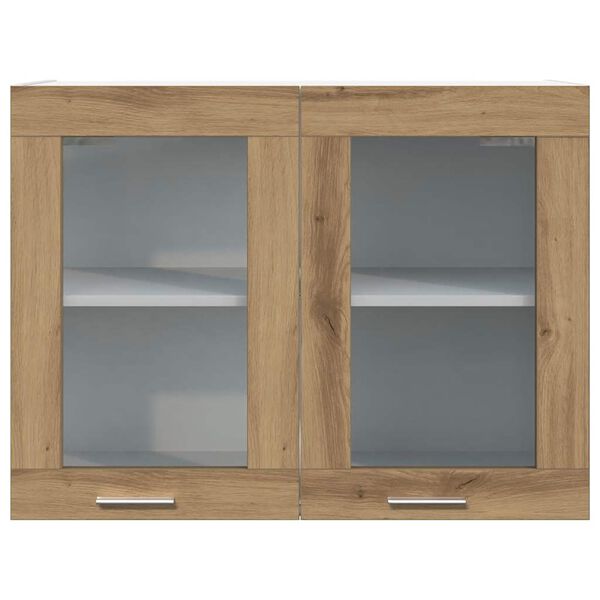 vidaXL H&auml;ngeglasschrank Lyon Artisan-Eiche 80x31x60 cm Holzwerkstoff