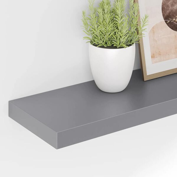vidaXL Schweberegale 4 Stk. Grau 80x23,5x3,8 cm MDF