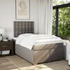 vidaXL Boxspringbett mit Matratze Taupe 120x190 cm Stoff