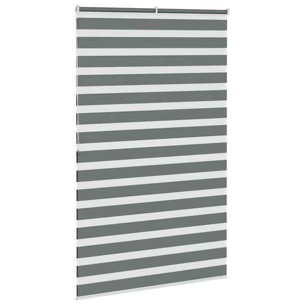 vidaXL Doppelrollo Dunkelgrau 145x200 cm Stoffbreite 140,9 cm Polyester