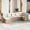 vidaXL Sofa Set mit Kissen 7 pcs Beige Poly-Rattan