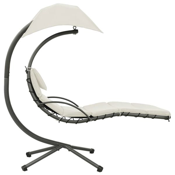 vidaXL Garten-Schaukelstuhl Creme und Grau 190x90x200 cm Stoff