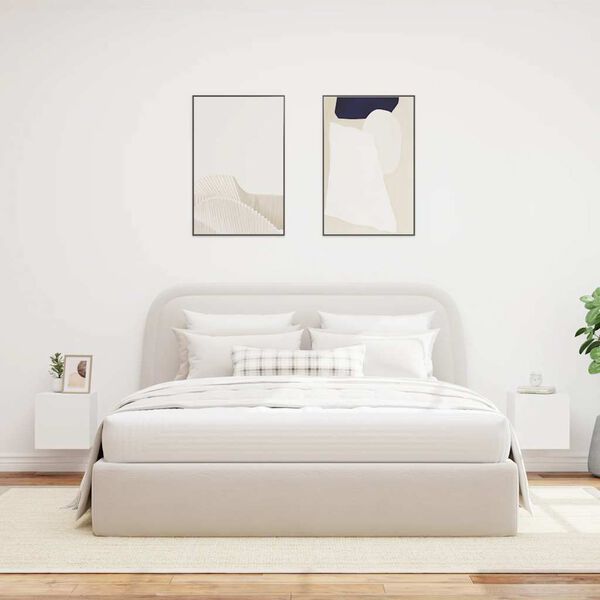 vidaXL TV-Wandschr&auml;nke mit LED-Leuchten 2 Stk. Wei&szlig; 30,5x35x30 cm