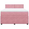 vidaXL Boxspringbett mit Matratze Rosa 140x200 cm Samt