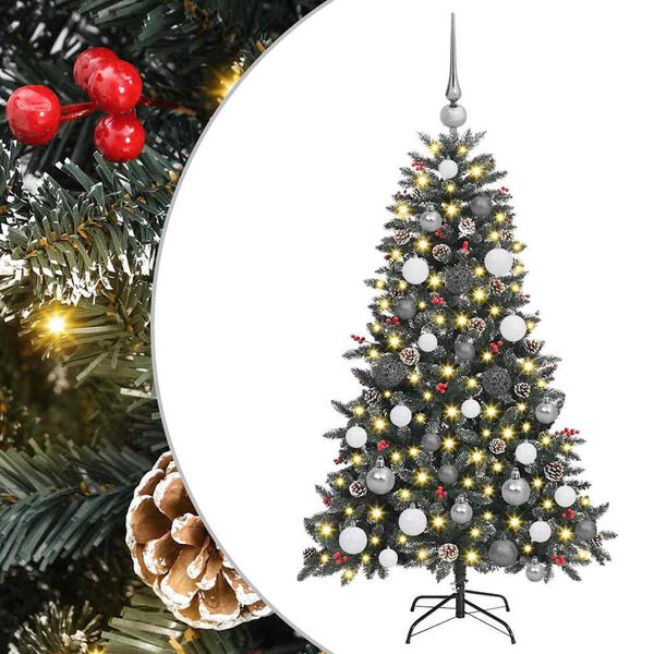 vidaXL K&uuml;nstlicher Weihnachtsbaum Gr&uuml;n 120 cm PVC, Plastik und Stahl