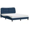 vidaXL Bett mit Matratze "Hvar" Blau 140x200 cm Stoff