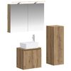 vidaXL Badezimmerm&ouml;bel-Set 4 Stk. Artisan-Eiche Ingenieurholz und Glas