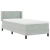 vidaXL Boxspringbett mit Matratze Hellgrau 200 x 100 cm Samt