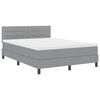 vidaXL Boxspringbett mit Matratze Hellgrau 160 x 200 cm Stoff