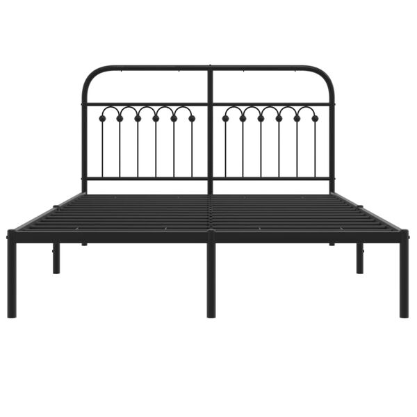 vidaXL Bettgestell mit Kopfteil Metall Schwarz 140x190 cm