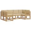 vidaXL Outdoor-Sofagarnitur mit Kissen 6 pcs Wei&szlig; und Beige
