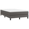 vidaXL Boxspringbett mit Matratze Grau 120x190 cm Kunstleder